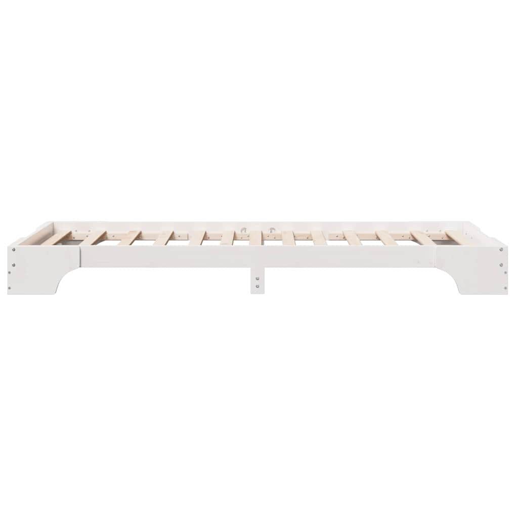 vidaXL Σκελετός Κρεβατιού Λευκό 197 x 82 x 17 εκ. Μασίφ ξύλο πεύκου