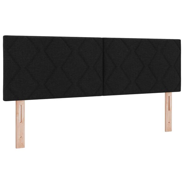 vidaXL Κρεβάτι με ελατήρια με στρώμα Μαύρο 160 x 200 cm ύφασμα