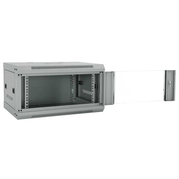 vidaXL Ντουλάπα δικτύου με αποθήκευση Γκρι 60 x 45 x 35 cm Ατσάλι