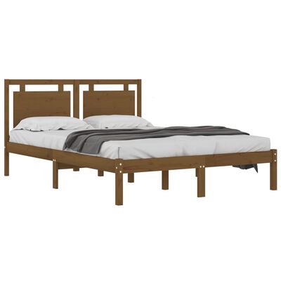 vidaXL Πλαίσιο Κρεβατιού Μελί 150 x 200 εκ. Μασίφ Ξύλο King Size