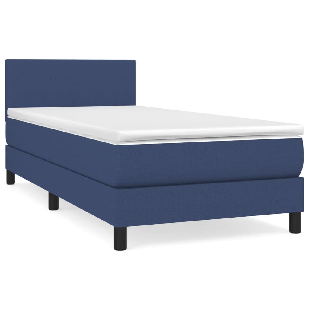 vidaXL Κρεβάτι Boxspring με Στρώμα Μπλε 80x200 εκ. Υφασμάτινο