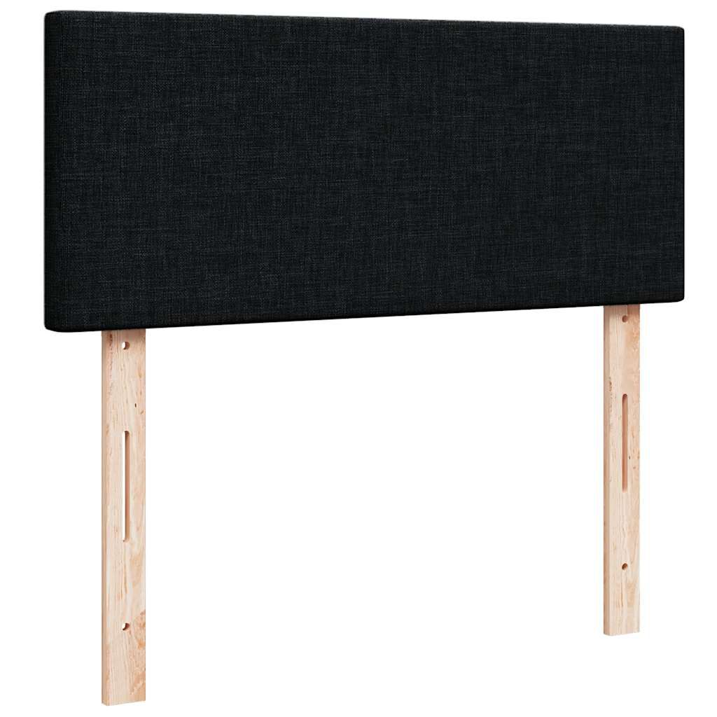 vidaXL Κρεβάτι Boxspring με Στρώμα Μαύρο 120x190 εκ. Υφασμάτινο