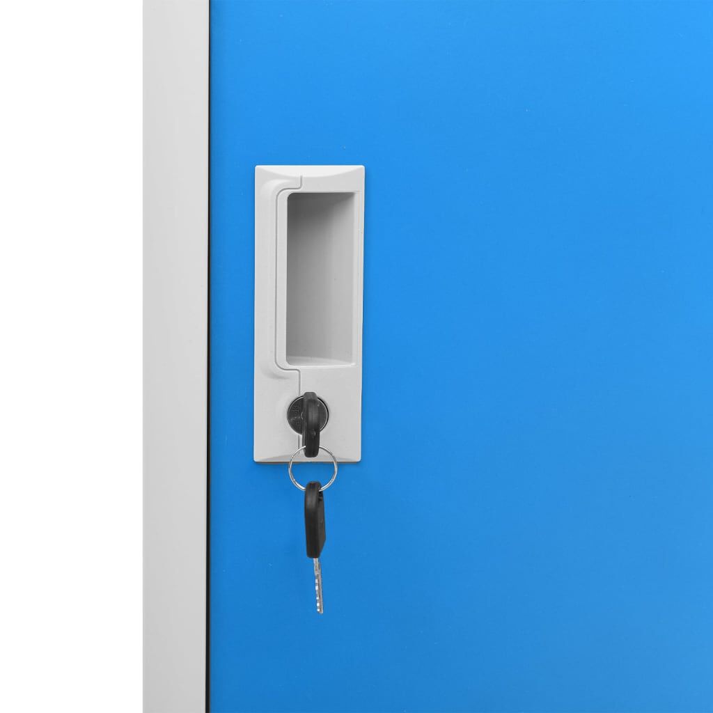 vidaXL Φοριαμοί 2 τεμ. Ανοιχτό Γκρι/Μπλε 90 x 45 x 92,5 εκ. Ατσάλινοι