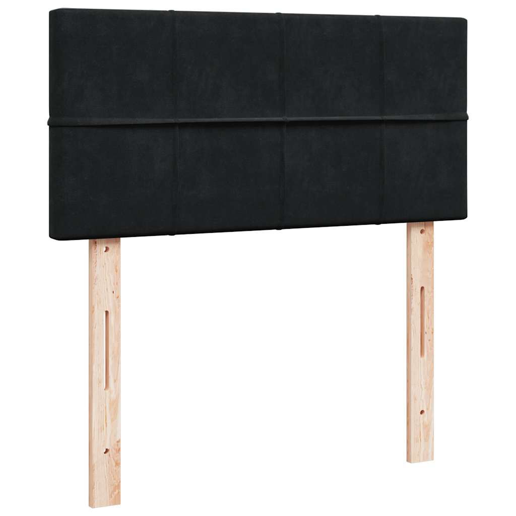vidaXL Οθωμανικό κρεβάτι με στρώμα Μαύρο 90x190cm Velvet