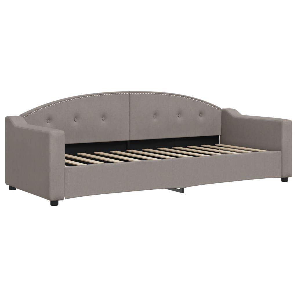 vidaXL Καναπές Κρεβάτι Συρόμενος Taupe 80x200 εκ. Υφασμάτινος Στρώματα