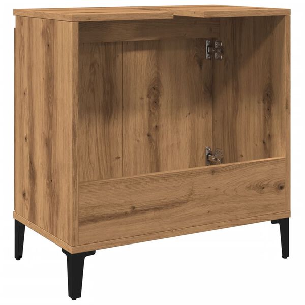 vidaXL Ντουλάπι Νιπτήρα τεχνίτης Δρυς 58x33x60 εκ. Επεξεργασμένο Ξύλο