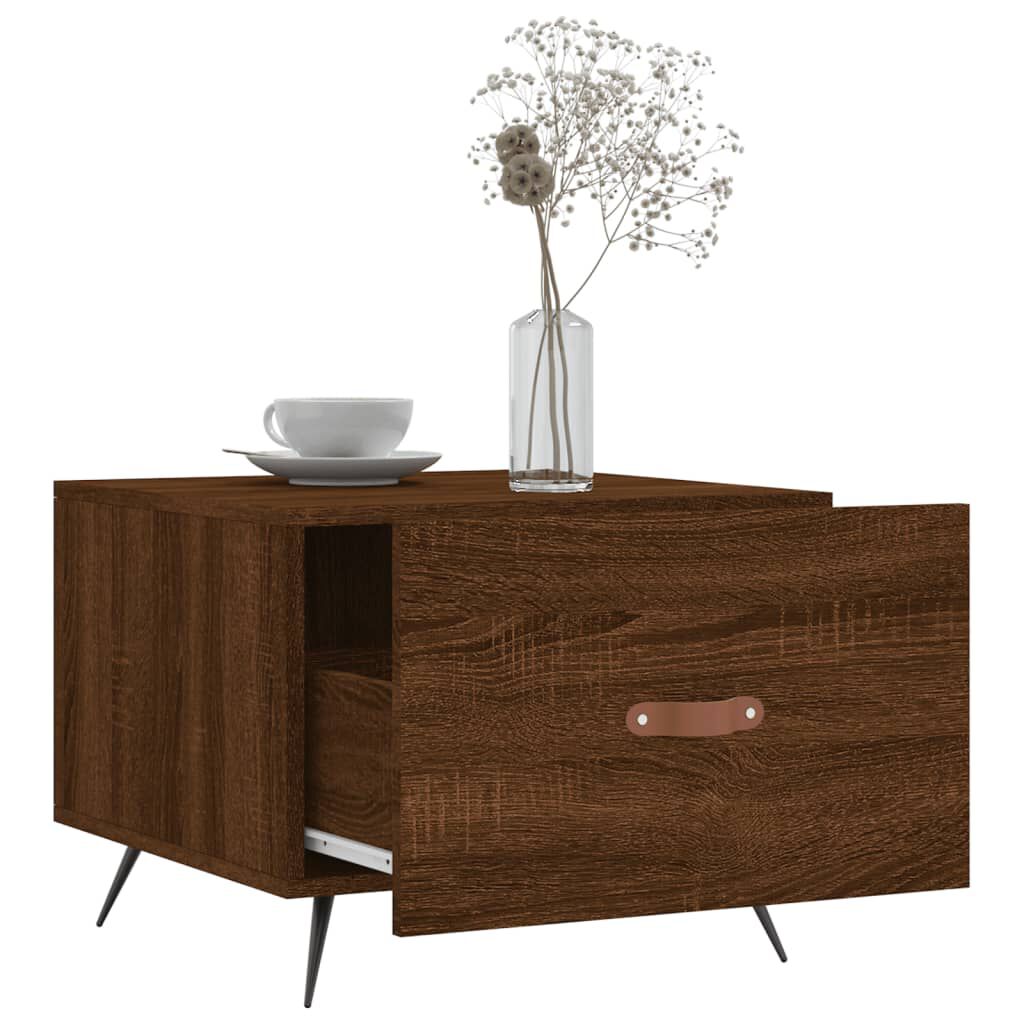 vidaXL Τραπεζάκια Σαλονιού 2 τεμ Brown Oak 50x50x40 εκ Επεξ. Ξύλο