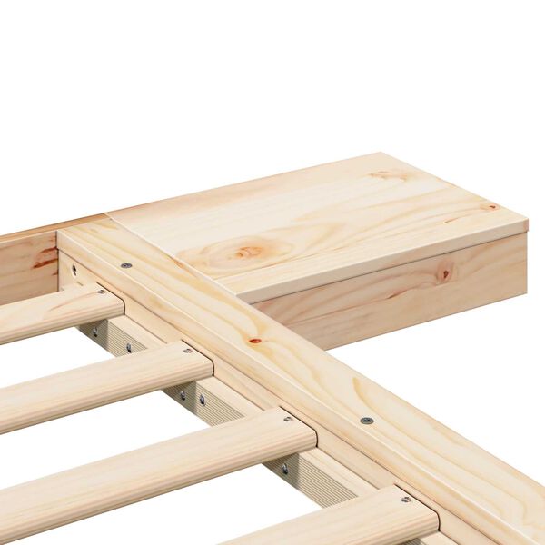 vidaXL Κρεβάτι με κομοδίνα 200x200εκ Μασίφ ξύλο
