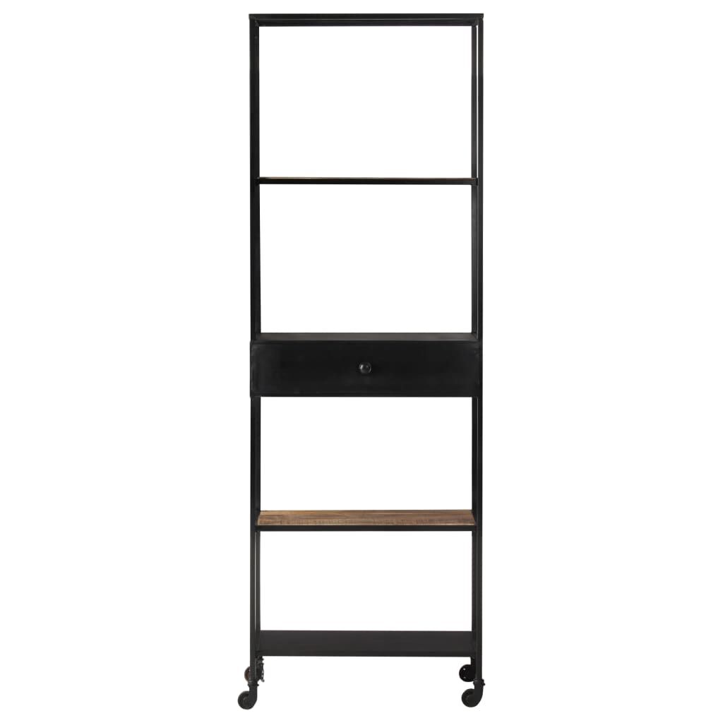 vidaXL Βιβλιοθήκη 60x35x180 εκ. από Ακατέργαστο Ξύλο Μάνγκο & Σίδηρο