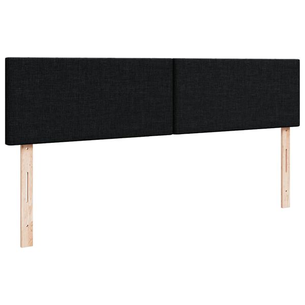 vidaXL Οθωμανικό κρεβάτι με στρώματα & LEDs Μαύρο 200x200cm ύφασμα