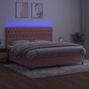 vidaXL &Kappa;&rho;&epsilon;&beta;ά&tau;&iota; Boxspring &mu;&epsilon; &Sigma;&tau;&rho;ώ&mu;&alpha; & LED &Rho;&omicron;&zeta; 200x200 &epsilon;&kappa;. &Beta;&epsilon;&lambda;&omicron;ύ&delta;&iota;&nu;&omicron;