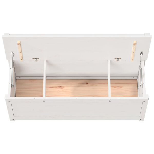 vidaXL Παγκάκι Λευκό 110 x 41 x 76,5 εκ. από Μασίφ Ξύλο Πεύκου