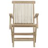 vidaXL Καρέκλες Κήπου Πτυσσόμενες 2 τεμ. Γκρι 56x61x89 εκ. Μασίφ Teak