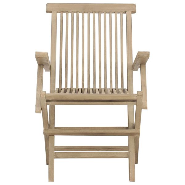 vidaXL Καρέκλες Κήπου Πτυσσόμενες 2 τεμ. Γκρι 56x61x89 εκ. Μασίφ Teak