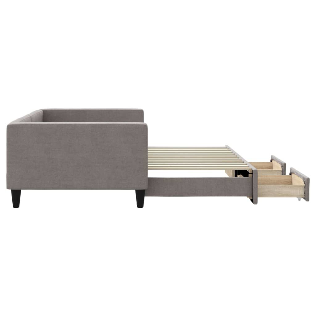 vidaXL Καναπές Κρεβάτι Συρόμενος Taupe 100x200εκ. Υφασμάτινος Συρτάρια