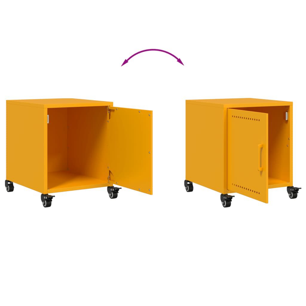 vidaXL Κομοδίνο Μουσταρδί 36x39x43,5 εκ. από Χάλυβα