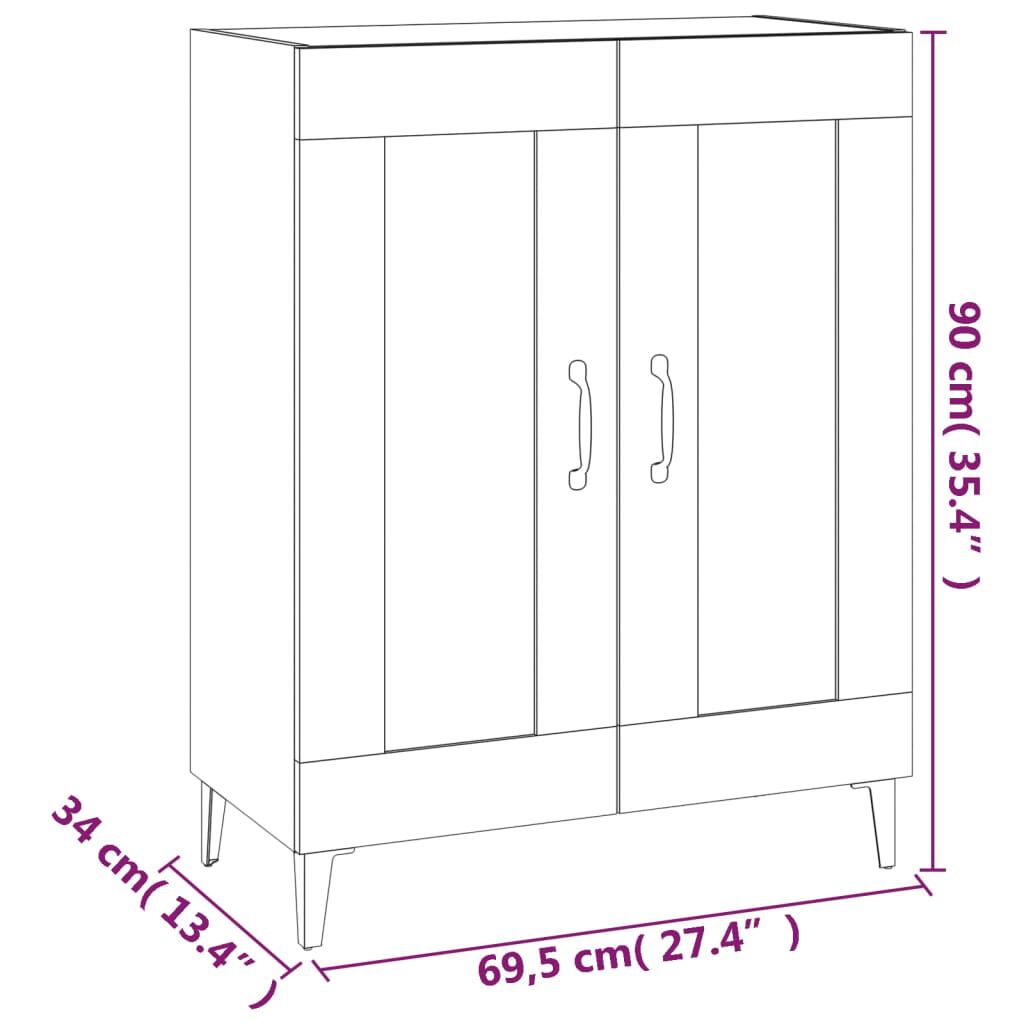 vidaXL Ντουλάπι Μαύρο 69,5 x 34 x 90 εκ. από Επεξεργασμένο Ξύλο