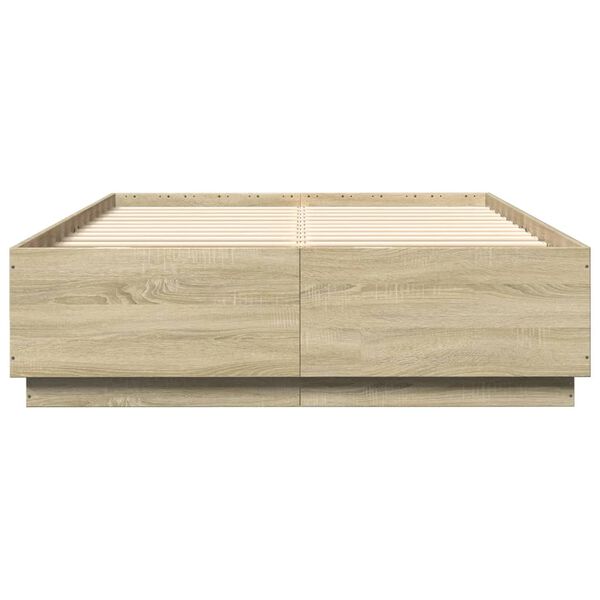vidaXL Πλαίσιο Κρεβατιού Sonoma Δρυς 140x200 εκ. Επεξεργασμένο Ξύλο