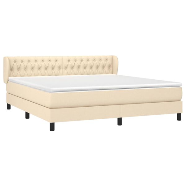 vidaXL &Kappa;&rho;&epsilon;&beta;ά&tau;&iota; Boxspring &mu;&epsilon; &Sigma;&tau;&rho;ώ&mu;&alpha; &Kappa;&rho;&epsilon;&mu; 180x200 &epsilon;&kappa;. &Upsilon;&phi;&alpha;&sigma;&mu;ά&tau;&iota;&nu;&omicron;
