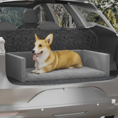 vidaXL Κάθισμα Αυτοκινήτου Σκύλου Αν. Γκρι 110x70 εκ. Όψη Λινού