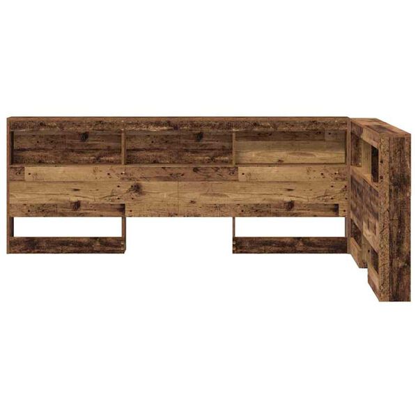 vidaXL Κεφαλάρι Αποθήκης με ράφι Παλαιό ξύλο 120 cm Επεξεργασμένο ξύλο