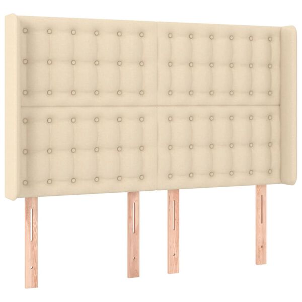 vidaXL Κεφαλάρι με Πτερύγια Κρεμ 147x16x118/128 εκ. Υφασμάτινο