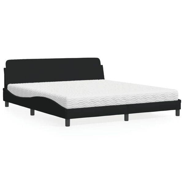 vidaXL Κρεβάτι Μαύρο 180x200 εκ. Υφασμάτινο