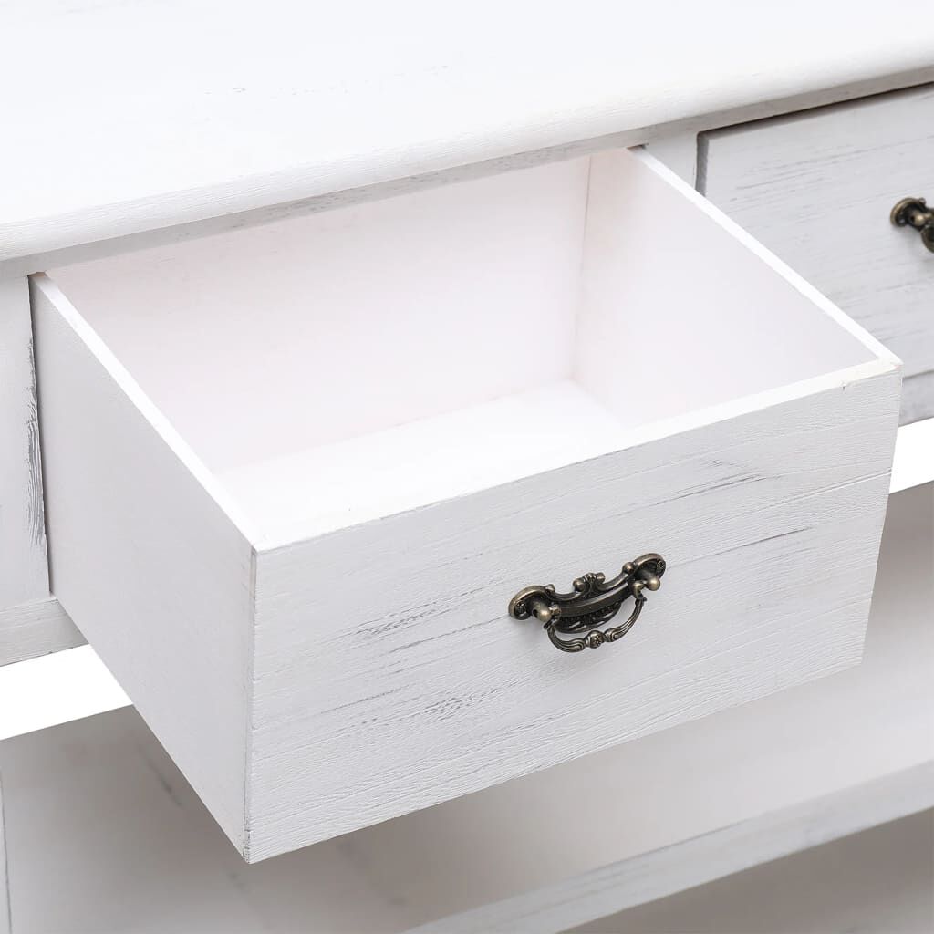 vidaXL Μπουφές Αντικέ Λευκός 108 x 30 x 76 εκ. Μασίφ Ξύλο Παυλώνιας