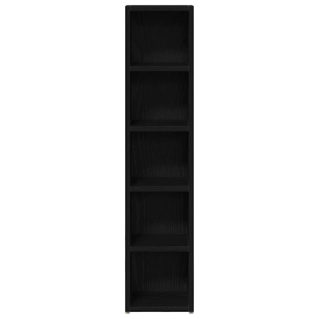 vidaXL Ντουλάπια CD 2 τεμ. Μαύρο Δρυς 21x16x93,5 εκ Επεξεργασμένο Ξύλο