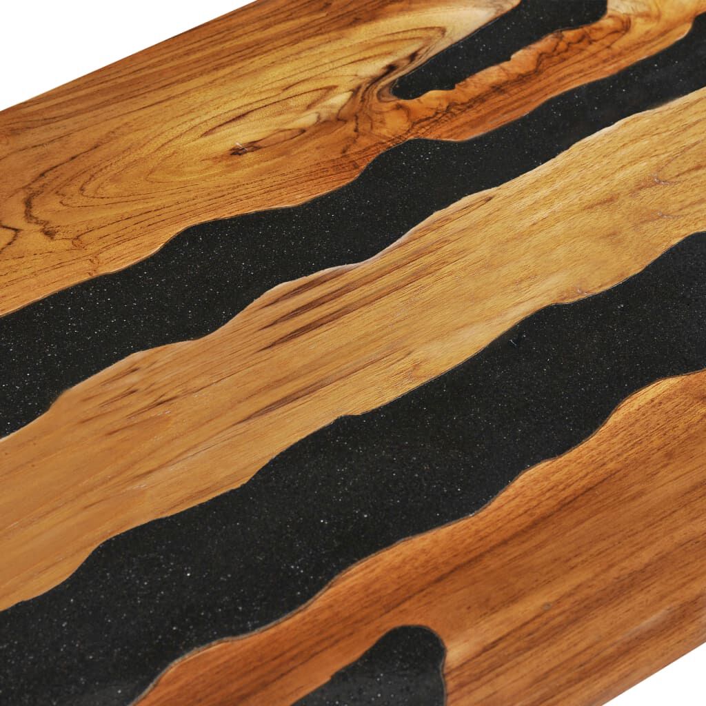 vidaXL Τραπέζι Σαλονιού 100x50x40 εκ. Μασίφ Ξύλο Teak/Ηφαιστ. Πέτρωμα