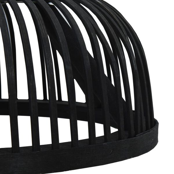 vidaXL Φωτιστικό Κρεμαστό Ημικυκλικό Μαύρο 34x14,5 εκ Μπαμπού 40 W E27