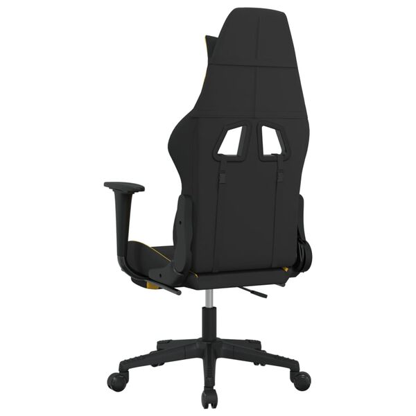 vidaXL Καρέκλα Gaming Μαύρη/Κίτρινο Ύφασμα με Υποπόδιο