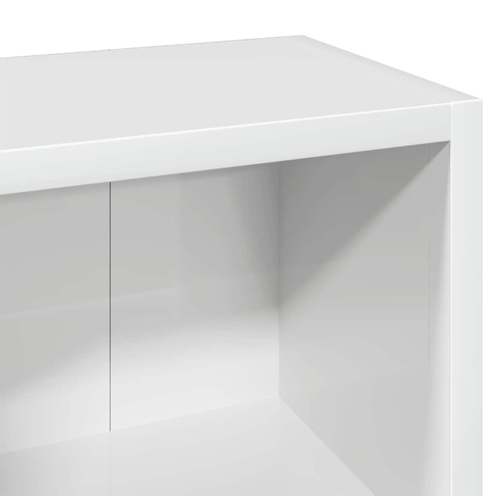 vidaXL Έπιπλα CD 2 τεμ. Γυαλιστερό Λευκό 21x16x93,5 εκ. Μοριοσανίδα