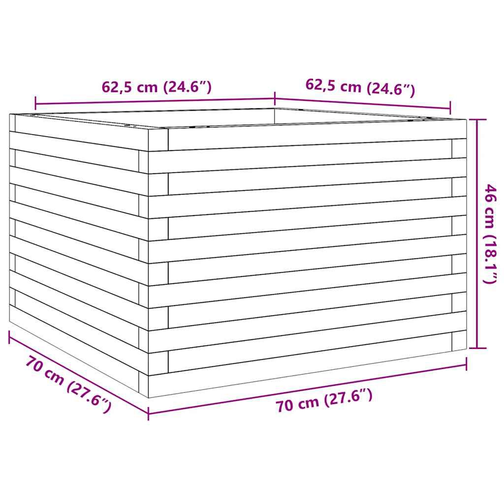 vidaXL Ζαρντινιέρα Κήπου 70x70x46 εκ. από Εμποτισμένο Ξύλο Πεύκου