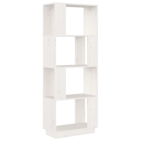 vidaXL Βιβλιοθήκη/Διαχωριστικό Χώρου Λευκό 51x25x132 εκ. Μασίφ Πεύκο