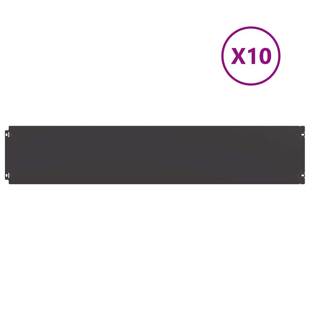 vidaXL Περιφράξεις γκαζόν 10 τεμάχια Μαύρο από χάλυβα ψυχρής έλασης