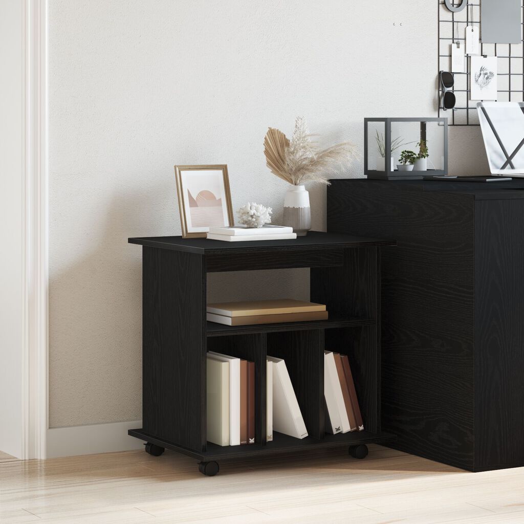 vidaXL Κυλιόμενο Ντουλάπι Μαύρη Δρυς 60x45x55 εκ - Επεξεργασμένο Ξύλο