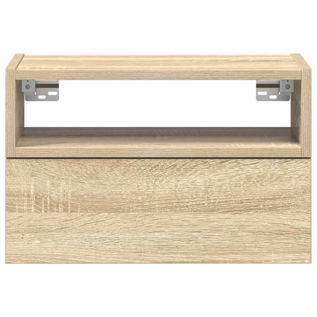 vidaXL Κομοδίνο Επιτοίχιο Sonoma Δρυς 45x26x28,5 εκ.