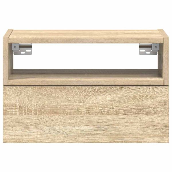 vidaXL Κομοδίνο Επιτοίχιο Sonoma Δρυς 45x26x28,5 εκ.