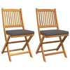 vidaXL Πτυσσόμενη Καρέκλα με μαξιλάρι 2 pcs Γκρι 49 x 57.5 x 92εκ