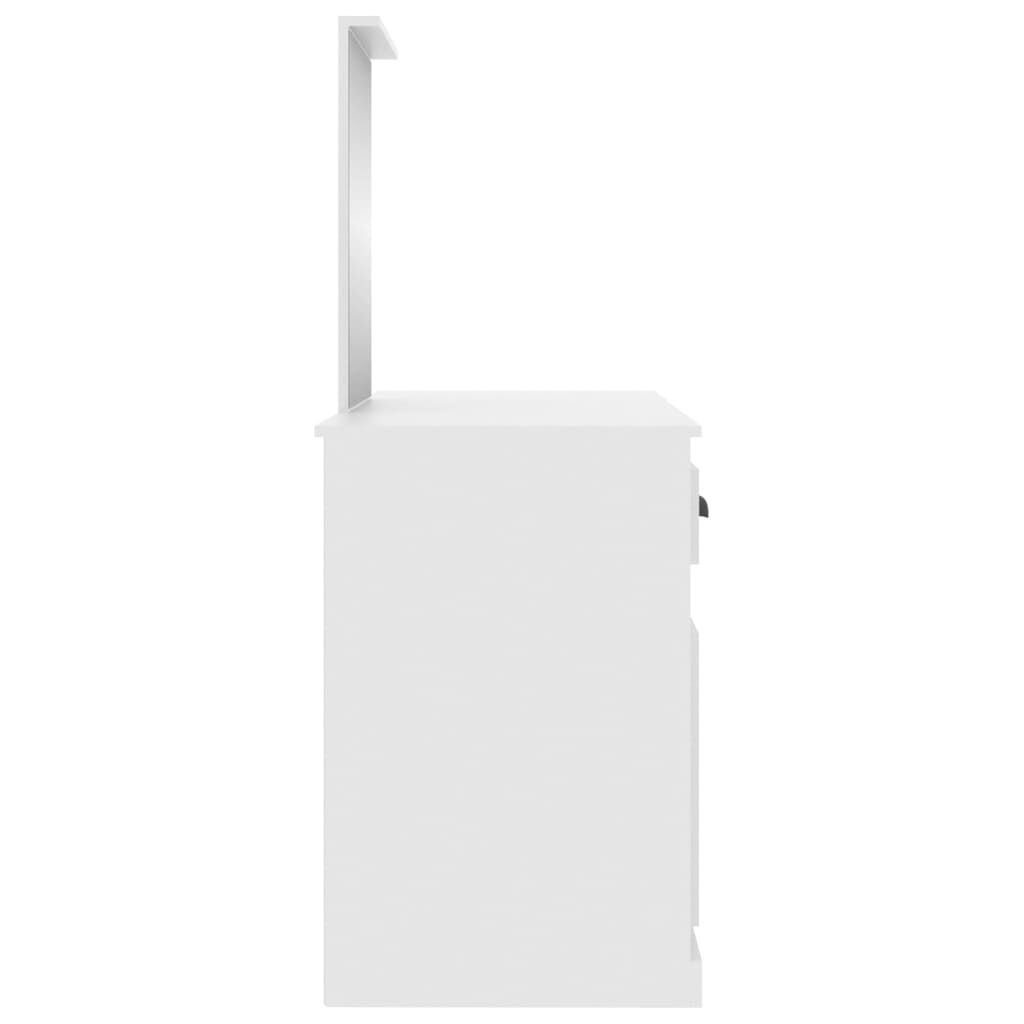 vidaXL Μπουντουάρ με Καθρέφτη Λευκό 130 x 50 x 132,5 εκ.