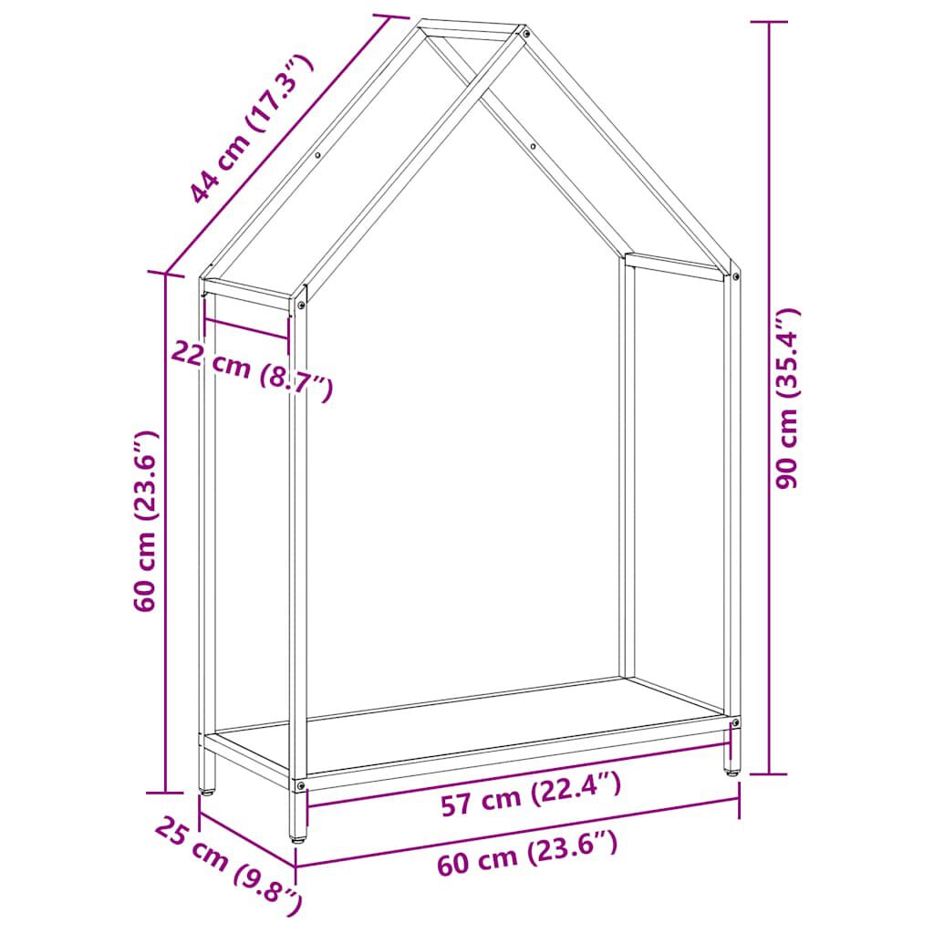 vidaXL Ράφι για καυσόξυλα 60x25x90 εκ. Ατσάλι ψυχρής έλασης