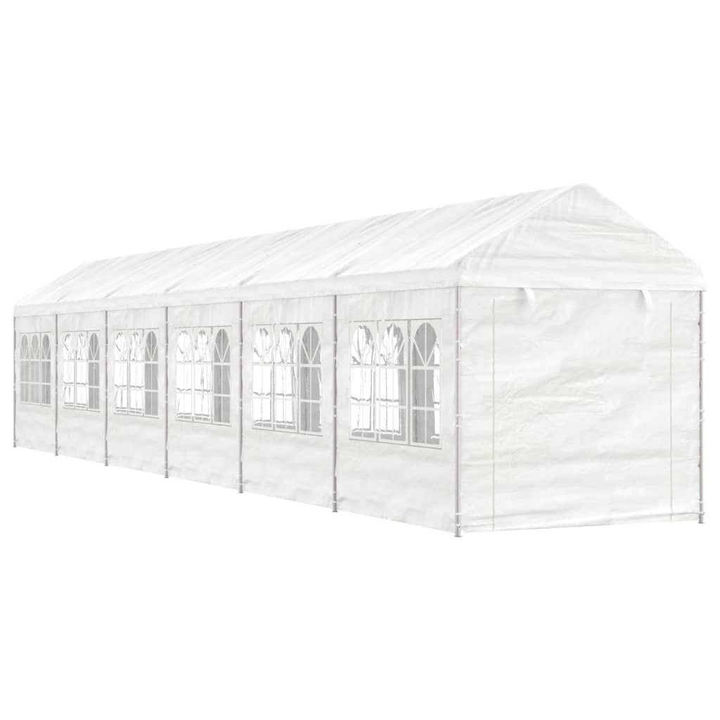 vidaXL Κιόσκι με Τέντα Λευκό 13,38 x 2,28 x 2,69 μ. από Πολυαιθυλένιο