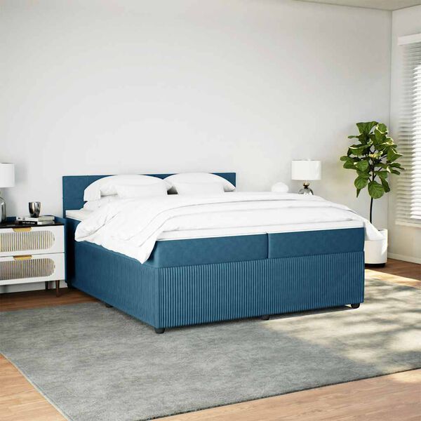 vidaXL &Kappa;&rho;&epsilon;&beta;ά&tau;&iota; Boxspring &mu;&epsilon; &Sigma;&tau;&rho;ώ&mu;&alpha; &Mu;&pi;&lambda;&epsilon; 200x200 &epsilon;&kappa;. &Beta;&epsilon;&lambda;&omicron;ύ&delta;&iota;&nu;&omicron;