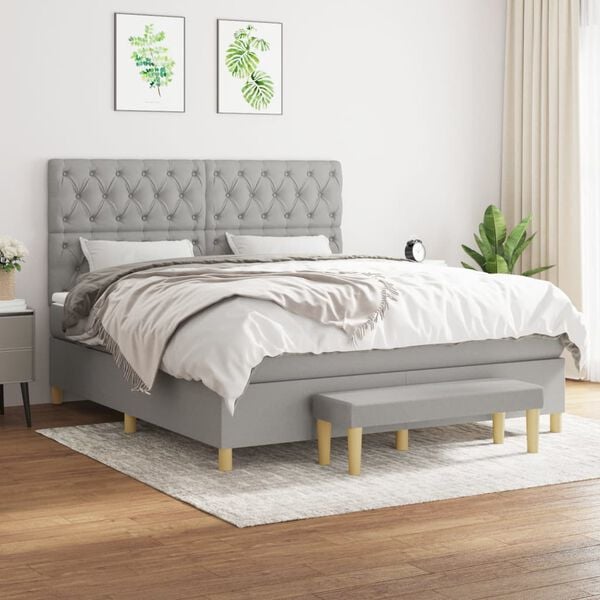 vidaXL &Kappa;&rho;&epsilon;&beta;ά&tau;&iota; Boxspring &mu;&epsilon; &Sigma;&tau;&rho;ώ&mu;&alpha; &Alpha;&nu;. &Pi;&rho;ά&sigma;&iota;&nu;&omicron; 160x200&epsilon;&kappa; &Upsilon;&phi;&alpha;&sigma;&mu;ά&tau;&iota;&nu;&omicron;