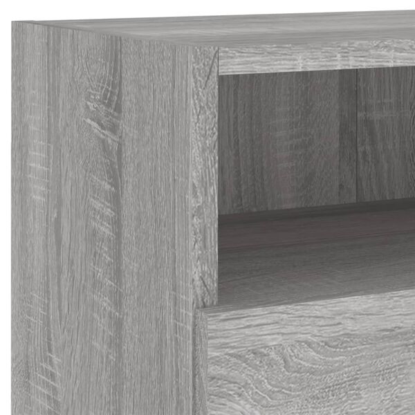 vidaXL Ντουλάπια Τοίχου Τηλ. 2 τεμ. Γκρι Sonoma 80x30x30εκ. Επεξ. Ξύλο