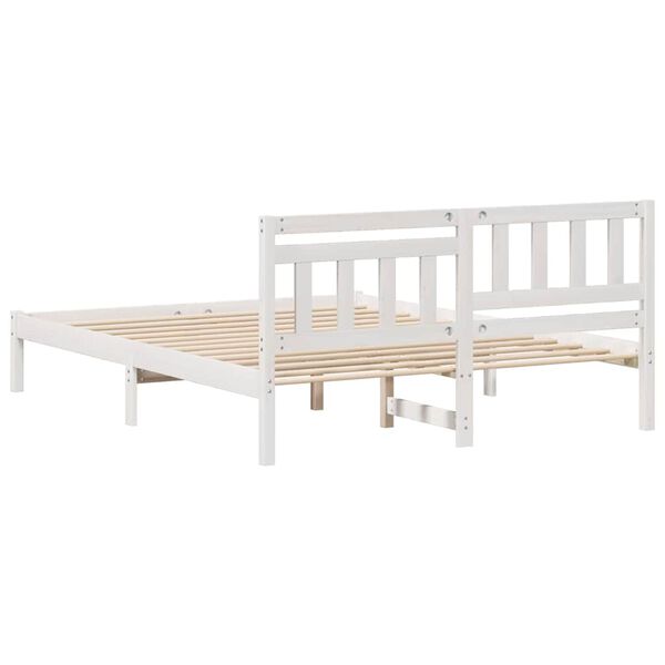 vidaXL Σκελετός Κρεβατιού Λευκό 160 x 200 cm Μασίφ ξύλο πεύκου