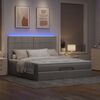 vidaXL &Omicron;&theta;&omega;&mu;&alpha;&nu;&iota;&kappa;ό &kappa;&rho;&epsilon;&beta;ά&tau;&iota; &mu;&epsilon; &sigma;&tau;&rho;ώ&mu;&alpha; & LEDs Taupe 160x200cm ύ&phi;&alpha;&sigma;&mu;&alpha;