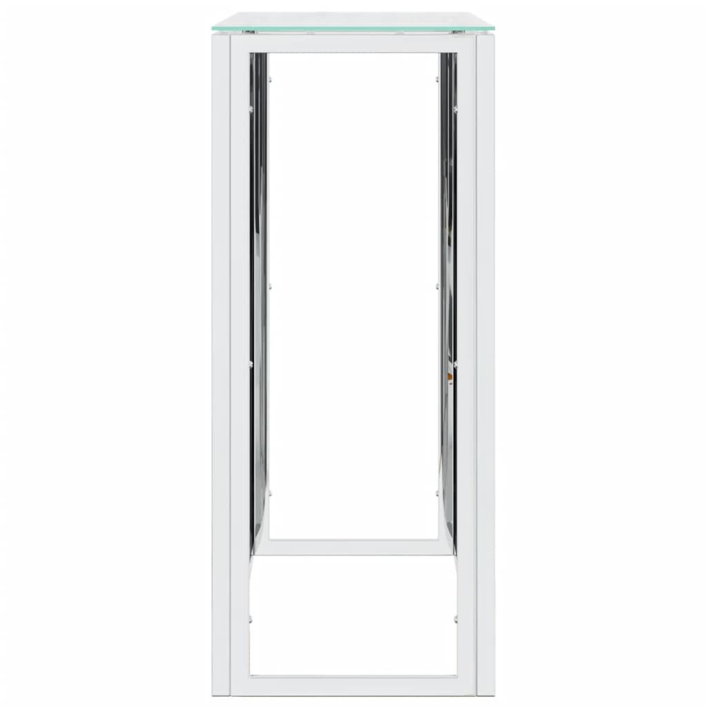 vidaXL Τραπέζι Κονσόλα 110x30x70 εκ. από Ανοξείδωτο Ατσάλι και Γυαλί
