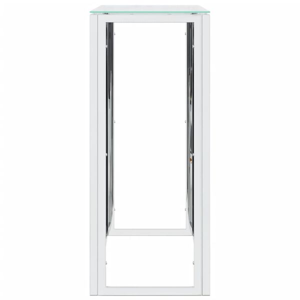 vidaXL Τραπέζι Κονσόλα 110x30x70 εκ. από Ανοξείδωτο Ατσάλι και Γυαλί